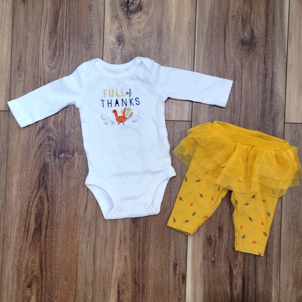 Carter's Baby Girl Two Piece Thanksgiving Outfit, Newborn
